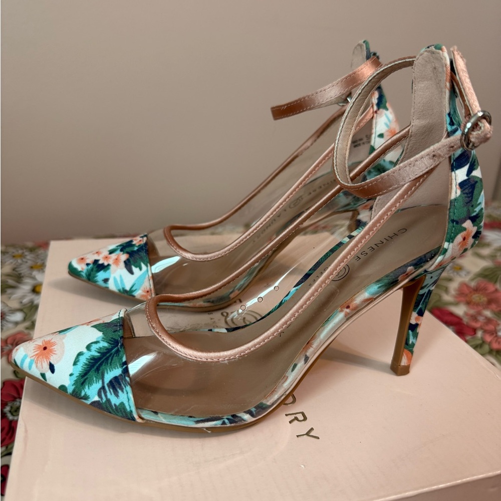 Chinese Laundry Tropical Floral Heels